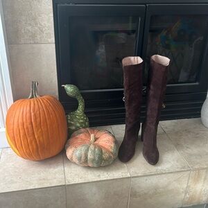 Charles David chocolate brown suede boots -NWOT